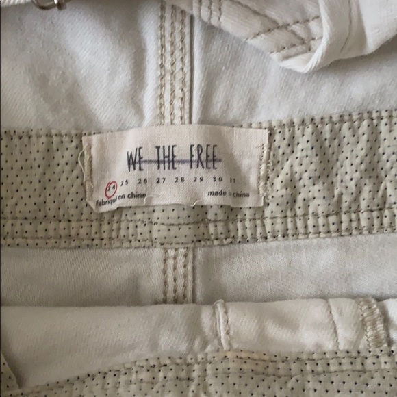 Free People White Distressed Overalls - Picture 2 of 3